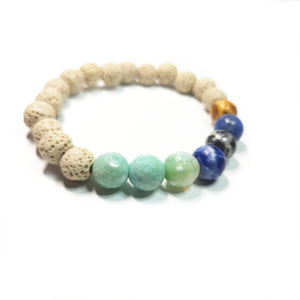 Mix gemstone bracelet,  Gemstone Jewelry, Lava Stone Bracelet, Diffuser Bracelet, #23