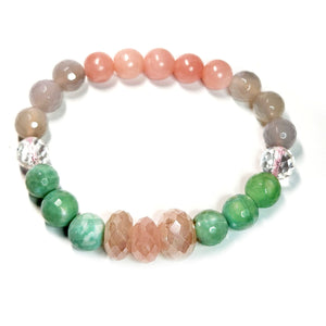 Mix gemstone bracelet, Floral color bracelet, Gemstone Jewelry #1