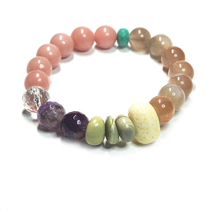 Mix gemstone bracelet, Floral color bracelet, Gemstone Jewelry, #2