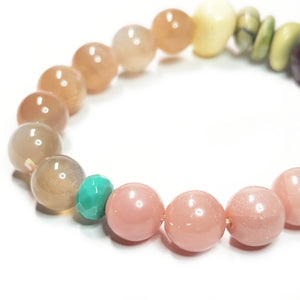 Mix gemstone bracelet, Floral color bracelet, Gemstone Jewelry, #2