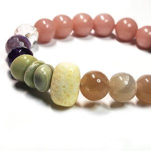 Mix gemstone bracelet, Floral color bracelet, Gemstone Jewelry, #2