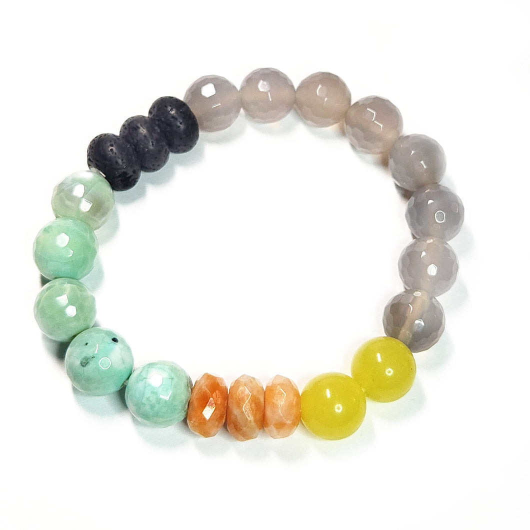 Mix gemstone bracelet, Tropical Storm color bracelet, Gemstone Jewelry #5