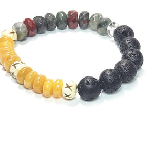 Mix gemstone bracelet, Gemstone Jewelry, Diffuser bracelet #6