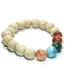 Mix gemstone bracelet, Lava Stone Bracelet, Diffuser Bracelet,  Gemstone Jewelry, #12