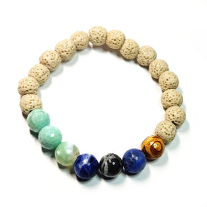 Mix gemstone bracelet,  Gemstone Jewelry, Lava Stone Bracelet, Diffuser Bracelet, #23