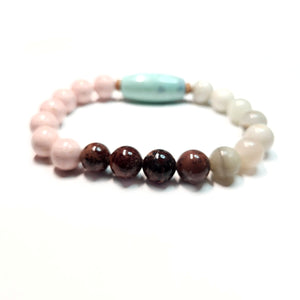 Mix gemstone bracelet,   Unisex Bracelet #J21-1