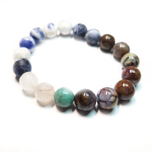 Mix gemstone bracelet, Unisex Bracelet , #J23-2