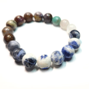 Mix gemstone bracelet, Unisex Bracelet , #J23-2