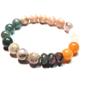 Mix gemstone bracelet,  Unisex Bracelet, #J26-2