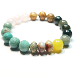 Mix gemstone bracelet, Unisex Bracelet, #J210-2