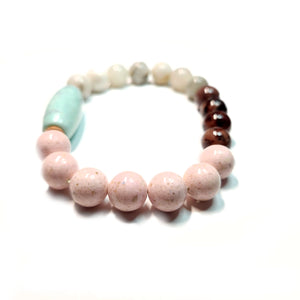 Mix gemstone bracelet,   Unisex Bracelet #J21-1