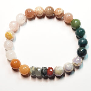 Mix gemstone bracelet,  Unisex Bracelet, #J26-2