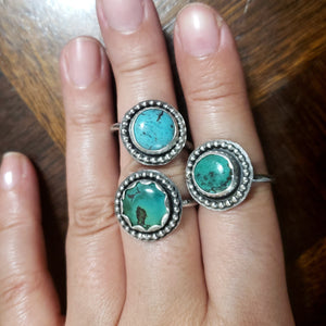 Turquoise sterling silver ring L