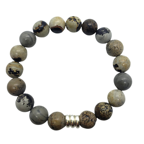 Artistic Jasper Stretchy Bracelet (12mm)