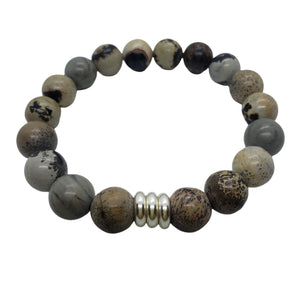 Artistic Jasper Stretchy Bracelet (12mm)