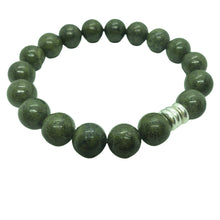 Load image into Gallery viewer, Olive Pyrite Stretchy Bracelet (12mm)